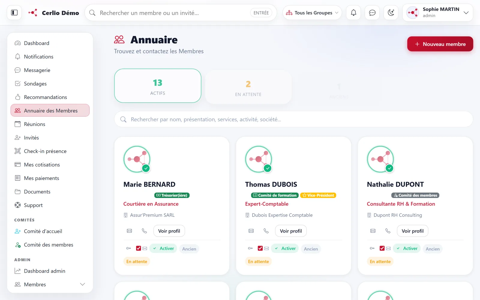 Annuaire — vue navigateur